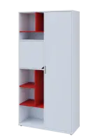 KSR6-83 P skříň šatní, 1x výsuvné ramínko, dvířka, niky, 2053x1022x400 mm, provedení pravé, korpus a